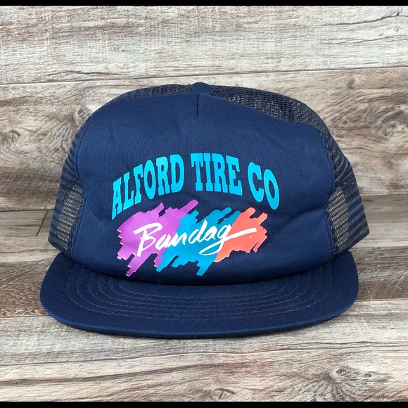 *Vintage Alford Tire Co Trucker Mesh Snapback Hat - Picture 2 of 6
